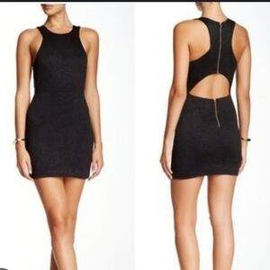 BEC & BRIDGE CUTOUT Black Sleeveless Dress HALTER Lotus Flower Mini